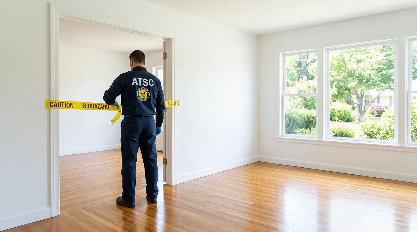 Certified biohazard cleanup crew performing Decomposition Cleanup in Louisville